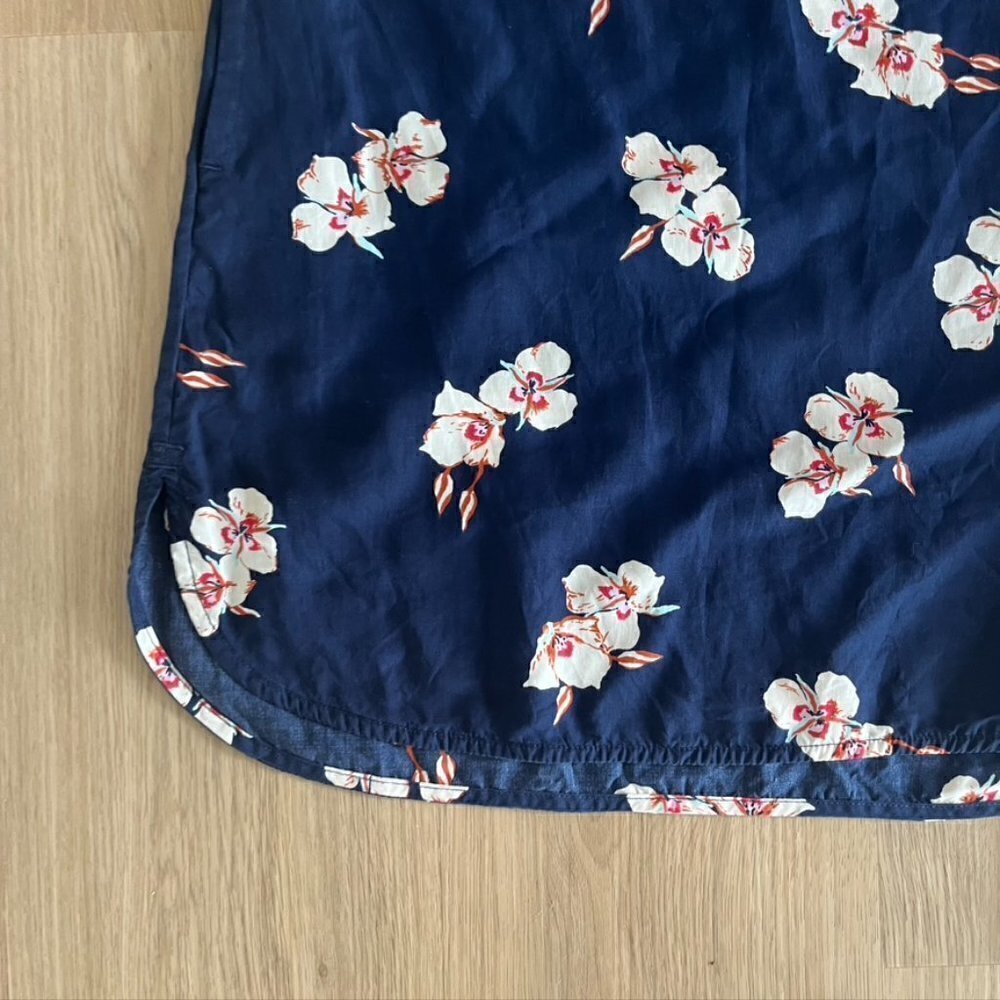 Patagonia Womens S June Lake Short Cap Sleeve Floral Print Dress Navy Pockets - Picture 2 of 13